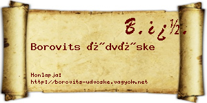 Borovits Üdvöske névjegykártya